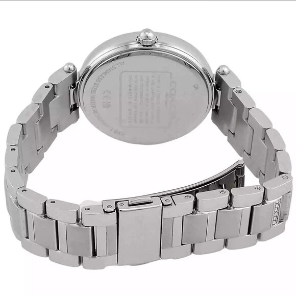 Beautiful COACH Park Quartz CRYSTAL White Dial Ladies WATCH 14503092 Gently Used - Picture 3 of 16